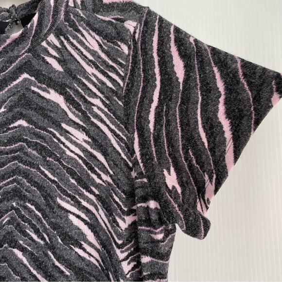 Torrid Dark Grey & Pink Zebra Hacci Mock Neck Trapeze Dress size 2 (2X- 18/20) - Picture 7 of 11